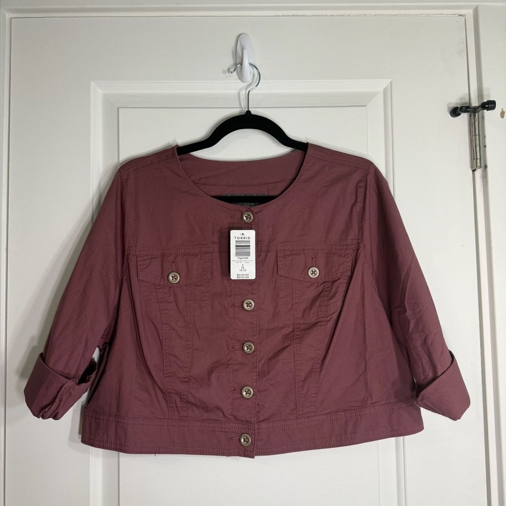 NWT Torrid Mauve Cropped Jacket - Picture 4 of 7